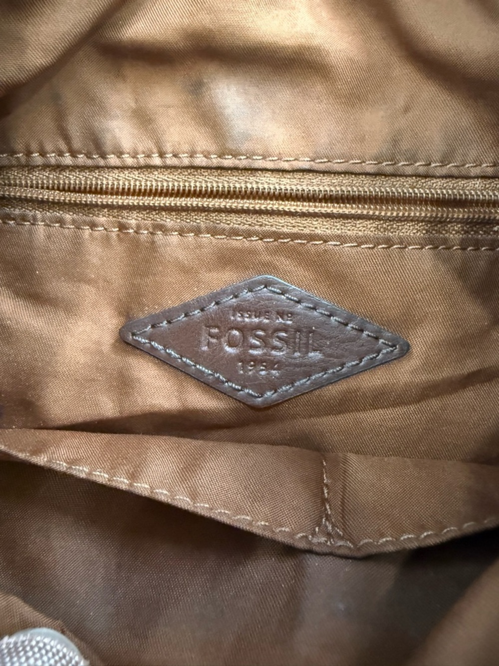 Fossil Black Leather Crossbody with Brass Accents - Picture 2 of 8